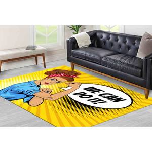 Alfombra Rosie the Riveter: Tapete de Cocina Estilo Pop Art, Decoración de Mujer Fuerte, Alfombra de Chenilla - Product Image 2