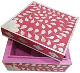 Caja de embalaje de anillo de reloj de joyería con incrustaciones de hueso hecha a mano, superventas, caja de joyería de baratija designable con incrustaciones de hueso ecológicas - Product Image 5