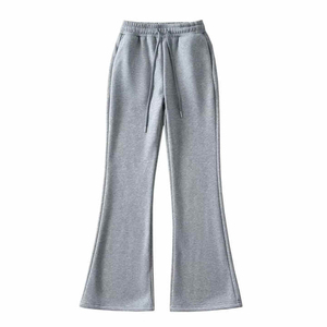 Los mejores pantalones de chándal con estampado personalizado, pantalones acampanados de color sólido para mujer, pantalones de chándal cálidos de lana, pantalones acampanados informales para mujer en Nurak - Product Image 2