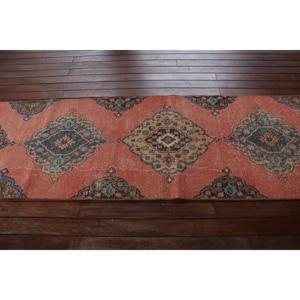 Vintage <b>Runner</b> Rug 2.6x11.6 ft (78x355 cm), Turkish <b>Red</b> Moroccan Rug - Product Image 3