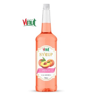 Sirop concentré de pêche 750ml Bouteille en verre Boîte en vrac 100% Jus VINUT pour Importateur Grossiste Distributeur Horeca - Product Image 1