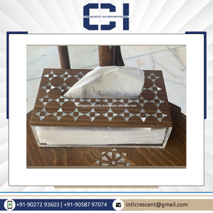 กล่องทิชชู่ฝังกระดูกทรงสี่เหลี่ยมขัดเงาทำมือ - Product Image 2