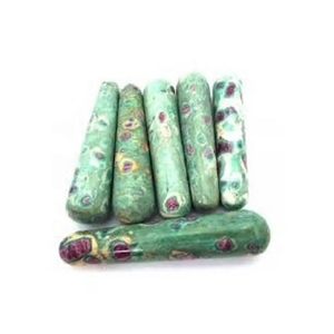Vente en gros de baguette en cristal rubis Fuchsite naturel pour femmes Feng Shui Kegel exercice corps guérison Yoni Massage sculpté gravure - Product Image 3