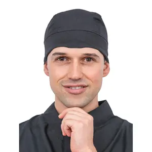 Cappellino medico anti-fluido nero da uomo (personalizzato)