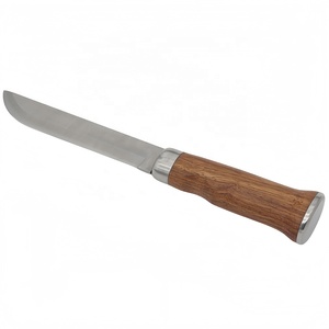 Vente en gros personnalisé OEM ODM coutellerie manche en palissandre lame fixe couteau de chasse de survie en plein air gaine en cuir véritable - Product Image 5