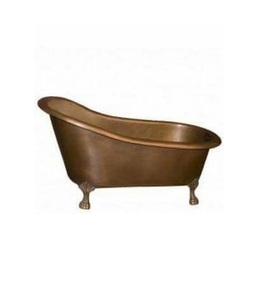 Baignoire autoportante en cuivre Design martelé jambes de créateur parfaites pour les expériences de trempage luxueuses Décor de bain élégant - Product Image 3