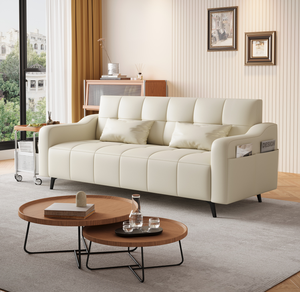 Anti-Scratch Cat Claw Leather <b>Sofa</b> Eucalyptus <b>Wood</b> <b>Frame</b> with Sinuous Spring Support & High Density Sponge - Product Image 3