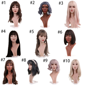 Thực tế Silicone nữ mannequin <span class=keywords><strong>Head</strong></span> cho hat hiển thị tóc con người tóc giả mannequin Heads với make <span class=keywords><strong>up</strong></span> - Product Image 6