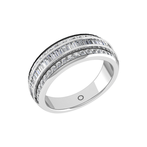 Banda de Baguette de lujo 950 Anillo de diamante de platino I1 Claridad Diamante natural Joyería fina personalizada para mujeres Certificado OEM ODM IGI - Product Image 1