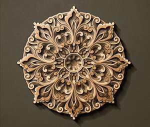 Mandala mural en MDF conçu pour les espaces spirituels, les salles de yoga et les zones de méditation - Product Image 1