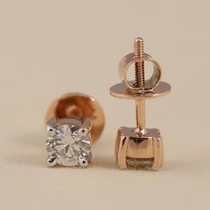 Cut Lab Grown Diamond Sterling Silver Gold Clarity VS1 F Color Yellow White Rose Tone Screw/Push <b>Back</b> Stud <b>Earrings</b> Luxury - Product Image 6