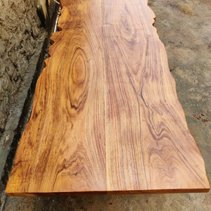 Table à manger élégante en bois d'acacia massif, faite à la main, 8 places, design artisanal moderne, utilisation hôtelière, bordure personnalisée, plateau mat lisse - Product Image 3