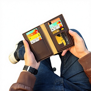 Portefeuille élégant pour homme en cuir synthétique de qualité supérieure, imperméable, fin, à double pli, porte-cartes, organisateur de monnaie durable, élégant pour tous les jours - Product Image 6