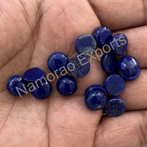 Lapis-lazuli naturel 9x9 mm Cabochon rond Toutes tailles disponibles Dos plat Fabrication de bijoux Pierre Gemmes en vrac - Product Image 2