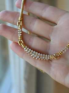 Collier en or jaune 18 carats avec diamant de 35 g, diamant de 1,90 ct cultivé en laboratoire, pièce maîtresse, bijoux de luxe pour femmes, chaîne à maillons en or audacieuse - Product Image 6