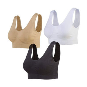 Ropa de Yoga de Nuevo Estilo, Sujetador Deportivo en Oferta, Talla Grande, Soporte Medio, Sin Costuras, Antibacteriano, Escote Profundo en V, Personalizado, para Entrenamiento, Gimnasio, Mujer - Product Image 1