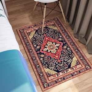 <b>Vintage</b> Pattern Printed <b>Rug</b>, Beige & Blue Farmhouse Decor Turkish Non-Slip,Luxury Velvet <b>Rug</b> - Product Image 5