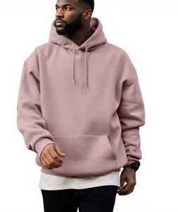 Sweat à capuche décontracté pour homme 100% coton à manches longues Manteau d'hiver avec col à cordon et coupe ample pour impression numérique - Product Image 1