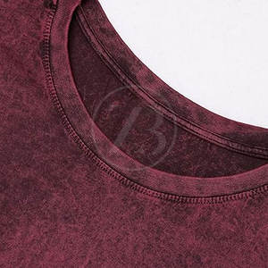 Último diseño transpirable sólido 100% algodón hombres lavado ácido camisetas gran oferta diseño de logotipo impreso personalizado - Product Image 4