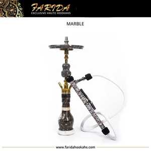 Mini Narguile de Mármol de Lujo Egipcio Farida, Tipo Curvo, Juego de Narguile con Acabado de Espejo de Latón, Accesorio para Fiestas en Caja - Product Image 3