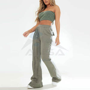 <b>Women</b> <b>Flared</b> Track Pants Canvas Winter Custom Size <b>Joggers</b> Elastic Waist Sport Casual Regular Fit <b>Flared</b> Bottom Comfortable - Product Image 6