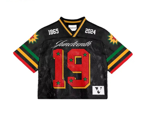 Maillot de football américain personnalisé, maillots de football imprimés par sublimation, maillot de football américain en mesh, streetwear tendance, coupe courte - Product Image 2