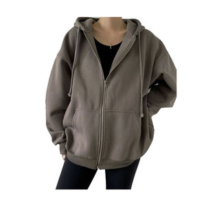 2025 mujeres de gran tamaño con capucha y cremallera Tops Casual otoño sudadera holgada para mujeres precio barato OEM diseño personalizado 2025 - Product Image 5