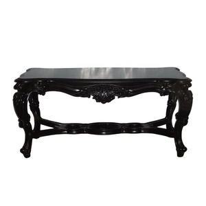 โต๊ะกาแฟห้องนั่งเล่น โต๊ะน้ำชาไม้มะฮอกกานีแกะสลักด้วยมือ ทาสีดำแบบกอธิค สำหรับเฟอร์นิเจอร์ห้องนั่งเล่นสไตล์ฝรั่งเศส - Product Image 1