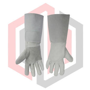Gants de soudage TIG/MIG en cuir, paume renforcée, antistatiques, résistants aux déchirures, 11 oz, 14 pouces, poignet droit, sans silicone, sans poudre - Product Image 5