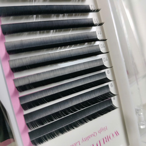 Vente en gros de cils individuels Nhu Y NY16 faits à la main, en cheveux synthétiques, volume complet, noir mat, plateaux de cils, 0,03/0,05/0,07 - Product Image 6