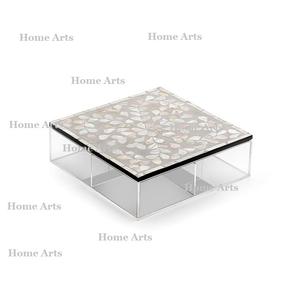 Classic Design Acrylic <b>Sweets</b> <b>Box</b> With MOP Lid Highest Quality Square Shape Chocolates <b>Box</b> For Top Selling - Product Image 3