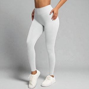 Leggings de sport pour femme, couleur unie, taille haute, haute qualité, pour entraînement, yoga et fitness - Product Image 3