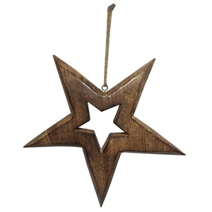 Venta al por mayor de lujo indio artesanía Metal madera árbol de Navidad decoraciones colgantes personalizado nuevo adorno de bola de Navidad - Product Image 4