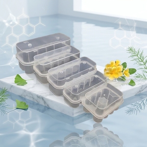 Boîte de flacons carrés transparents en PP écologiques de 3 ml, 5 ml, 7 ml, 10 ml, lot de 10, avec logo personnalisé en relief, service 24/7 pour poudre lyophilisée - Product Image 2