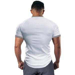 Camiseta de Verano para Hombre, Corte Ajustado, Cuello en V, Manga Corta, Estilo Juvenil, Color Sólido, Deportiva, de Fibra de Poliéster - Product Image 2