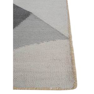 พรมขนสัตว์ทอมือลายตารางสีงาช้าง รุ่น ADWP-13030 สำหรับห้องนั่งเล่นวัยรุ่น ห้องนอน ลายกราฟิกนามธรรม พรมปูพื้นห้องโถงรูปสี่เหลี่ยมผืนผ้า - Product Image 4