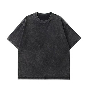 Custom Logo <b>Heavyweight</b> 240 GSM 100% Cotton Vintage Streetwear Heavy Blank Drop Shoulder Oversized Acid Washed <b>T</b>-<b>shirt</b> for <b>men</b> - Product Image 1