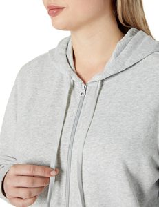 Sudadera con Capucha para Hombre, Corte Regular, Color Gris, Estilo Desgastado, Ecológica, de Poliéster/Algodón, Manga Larga, Transpirable, con Cierre - Product Image 4