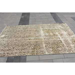 พรมขนสัตว์สีเบจแบบดั้งเดิม8.3ft 4.7 x งานเย็บแบบตุรกีพรมสี่เหลี่ยมผืนผ้าสำหรับห้องนั่งเล่นข้างเตียงห้องโถงยางพารา - Product Image 4