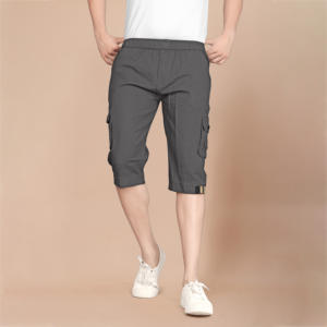 Pantalones cortos de carga largos personalizados para hombre, pantalones de gimnasio al aire libre de ajuste regular deportivo Retro Para Estilo de vida activo y atractivo vintage - Product Image 1