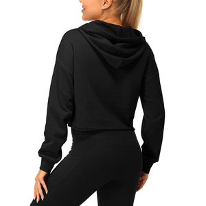 Sweat à capuche surdimensionné pour femmes Sweat-shirt de gymnastique en gros avec tissu tricoté léger et motif de lettres brodées pour l'hiver - Product Image 4