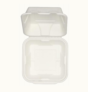 Récipient à clapet durable de 6 "x 6" Volume de 800ml avec une profondeur de fond de 42mm et une profondeur totale de 73mm Idéal pour le stockage des aliments à emporter - Product Image 1