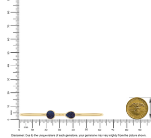 Bracelet ajustable unisexe en or plaqué 18 carats de haute qualité, avec pierre druzy torsadée, sertie dans un cadre en forme de poire, bijoux tendance faits à la main - Product Image 3