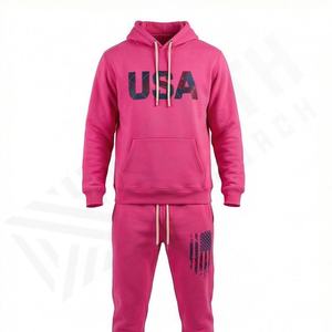 Ensemble de survêtement pour homme, couleur personnalisée, polaire chaud, automne-hiver, sweat-shirt à capuche, ensemble ample, jogging athlétique, vêtements d'entraînement - Product Image 3