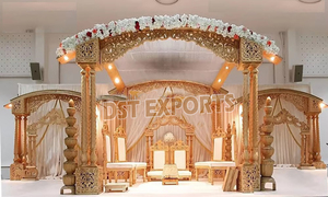 Impresionante diseño Vedi Mandap para el matrimonio hindú Mejor precio Personalizable Mejor calificación Fusion Wedding Madera Mandapam Fabricante EE. UU. - Product Image 2