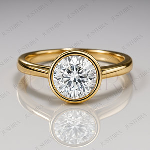 925 <b>Silver</b> Most Selling Bezel Setting Round Cut Diamond <b>Ring</b> for Everyday Wear Office Use and Elegant Styling Gift For Her - Product Image 1