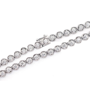 Elegant Moissanite <b>Tennis</b> <b>Necklace</b> Iced Out Hip Hop Jewelry In 925 Silver USA Trendy Chain for <b>Men</b> Women - Product Image 6