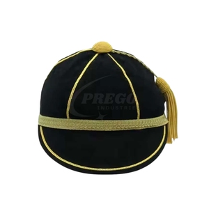 หมวกแก๊ปรักบี้พรีเมียมเวลเวทออเนอร์ |   ดีไซน์ลายจุดสปอร์ตพร้อมเชือกถักสีเงินและพู่ห้อย |   หมวกคุณภาพสูงแบบกำหนดสีเอง OEM ODM - Product Image 6