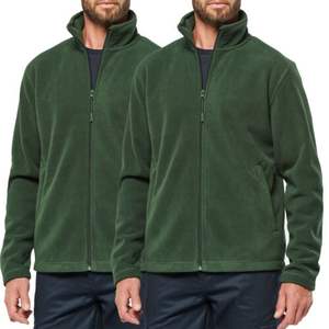 Chaqueta de invierno de forro polar con bolsillo y cremallera completa de poliéster con bolsillo, chaqueta cálida de forro polar para hombre - Product Image 1