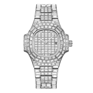 Montre à mouvement à quartz pour homme, style Hip Hop, entièrement sertie de diamants de laboratoire VVS de clarté supérieure, taille brillant, affichage intelligent - Product Image 2